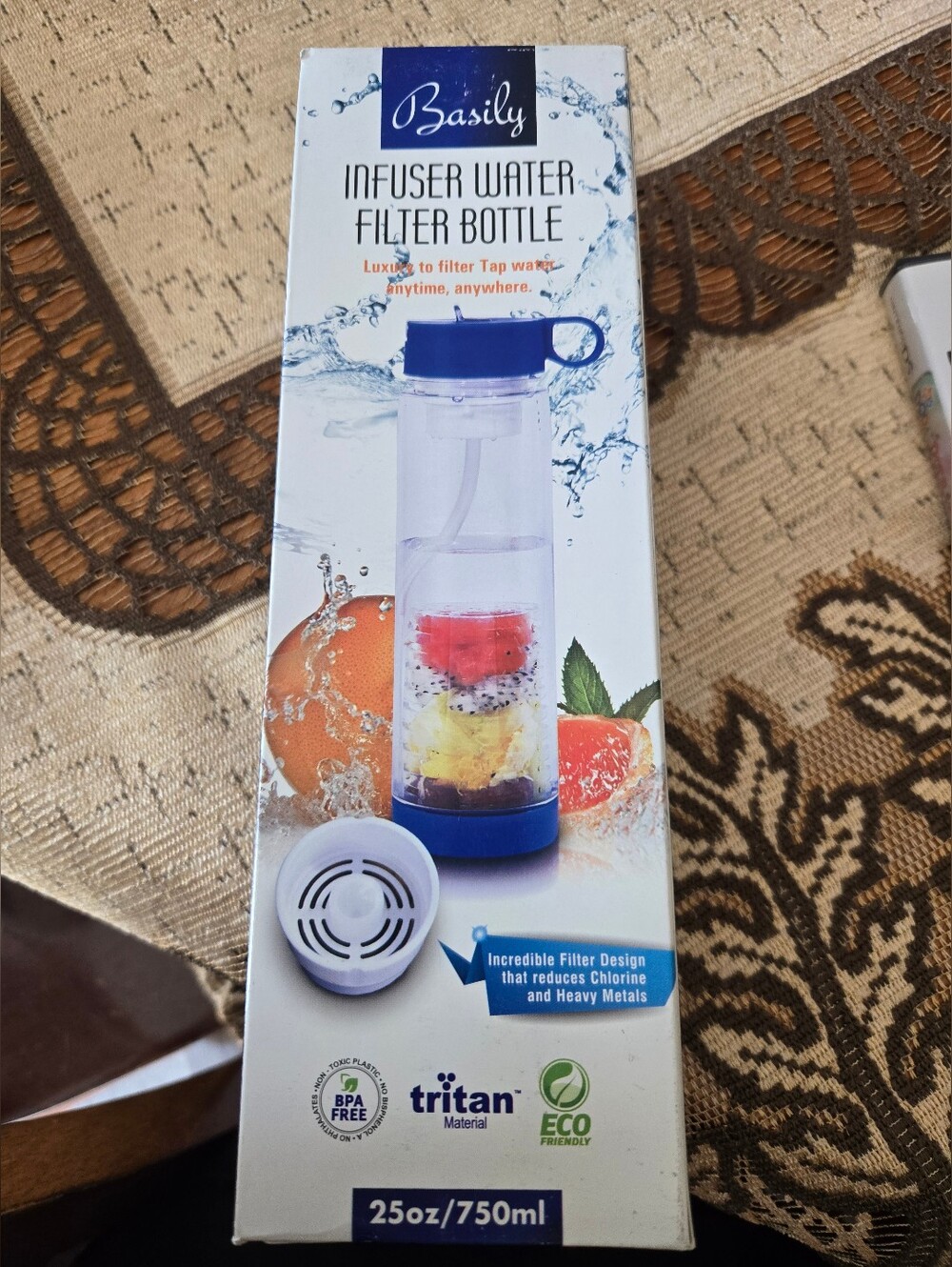 Blue Infuser Water Filter Bottle - 25oz